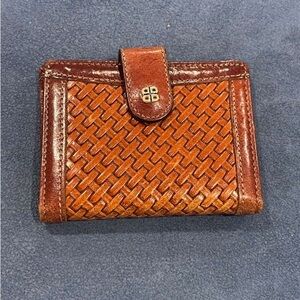 Vintage Bosca Brown Woven Leather Wallet